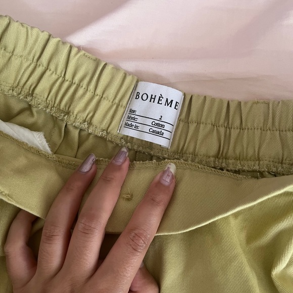 Boheme Pants - EUC Boheme cotton twill trouser pants in size 2 , colour matcha